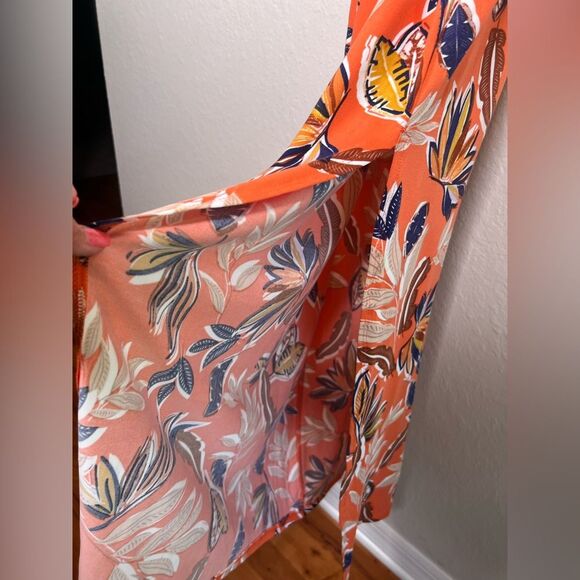 Haute Monde Floral Orange Maxi Dress 🔥 adjustable straps 🔥 NWT 🔥 medium - Picture 3 of 8